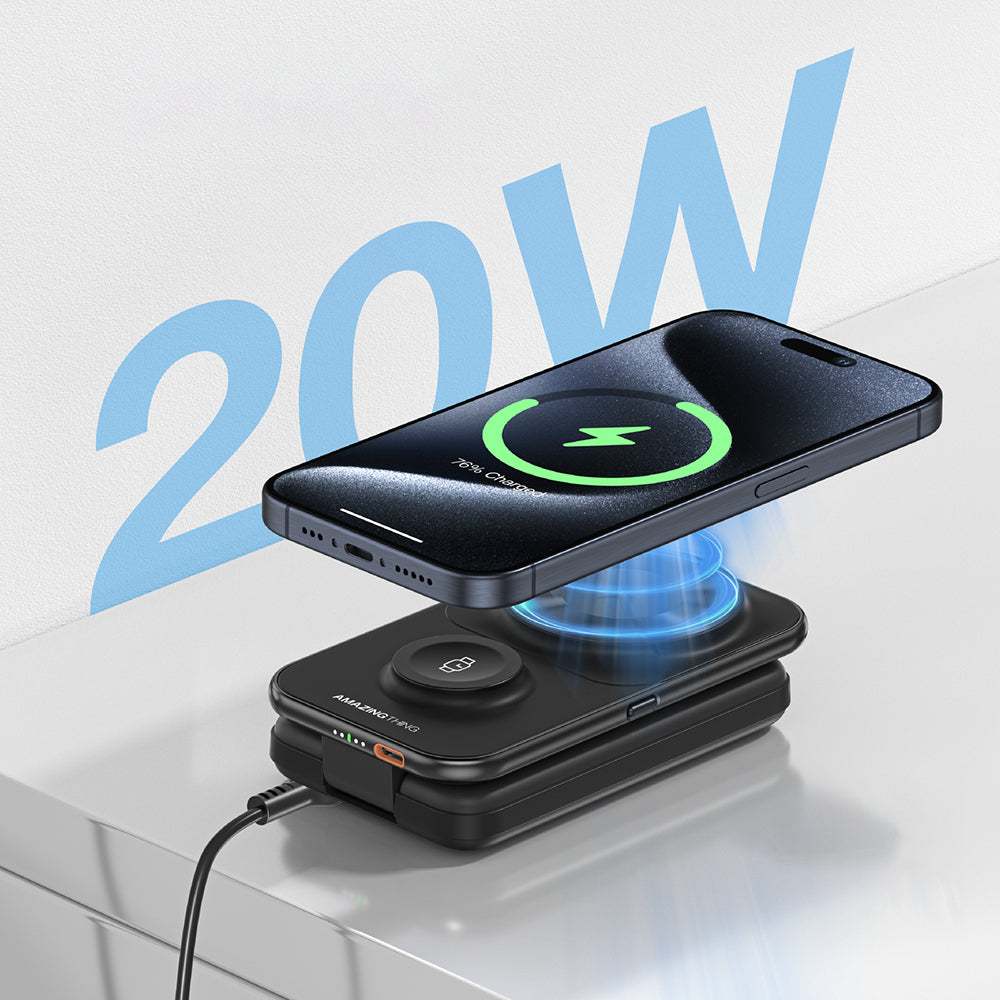 Amazingthing Thunder Pro Mag 6in1 PD22.5W Katlanabilir Standlı Kablosuz Powerbank 8000mAh Amazingthing Thunder Pro Mag 6in1 PD22.5W Katlanabilir Standlı Kablosuz Powerbank 8000mAh